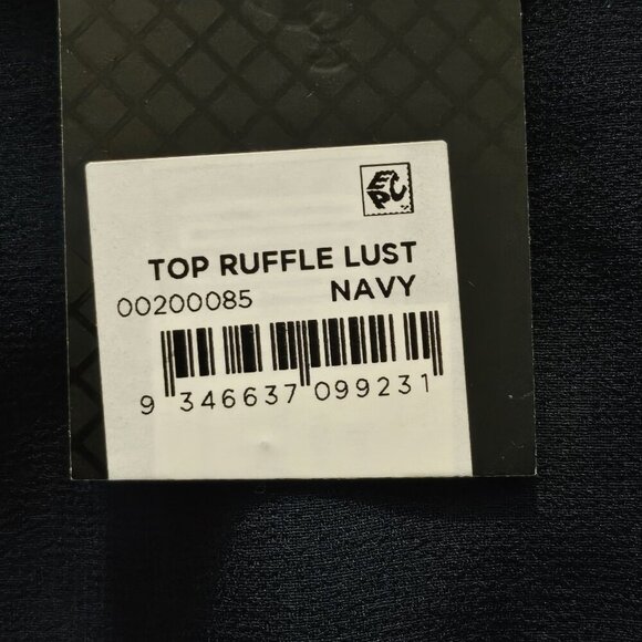 2/$50 City Chic Womens Plus Navy Ruffled Sheer Peplum Top Size XXL/24 NWT - Picture 6 of 7